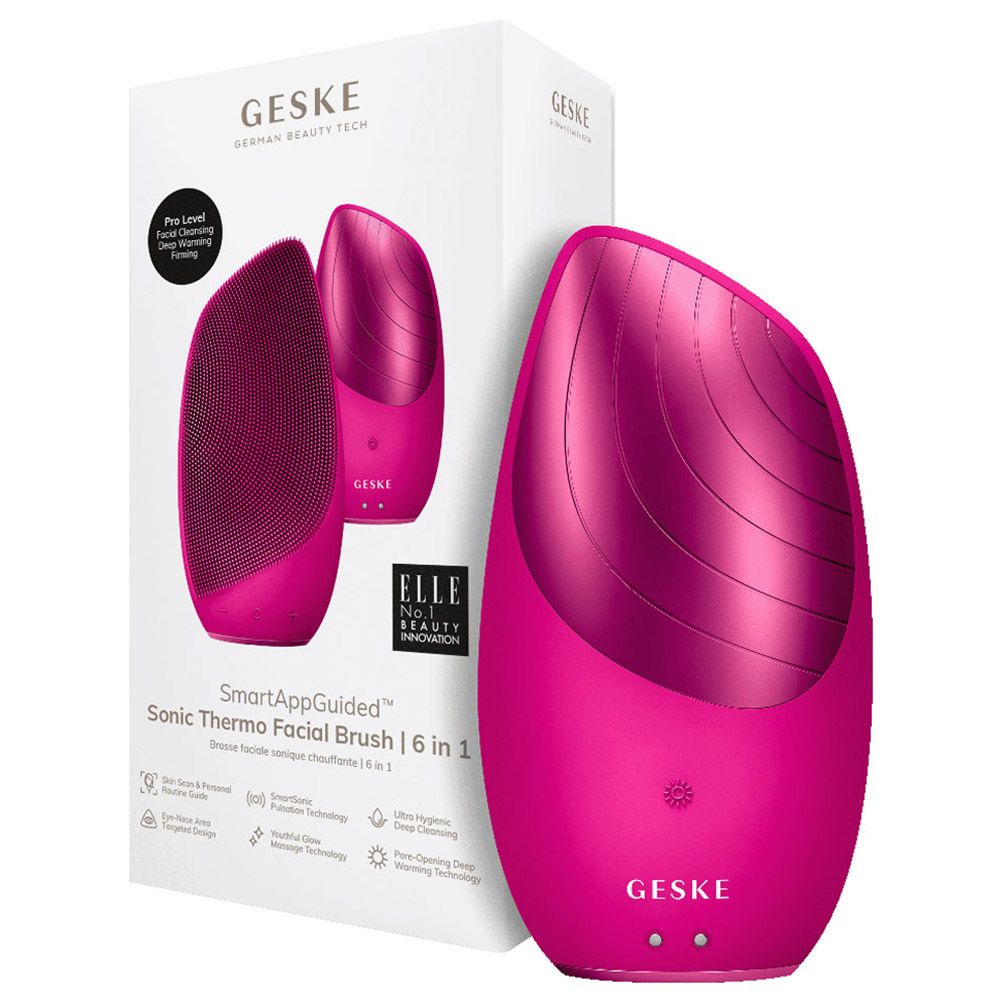 Geske - 6-in-1 Electric Sonic Thermo Facial Brush - Pink