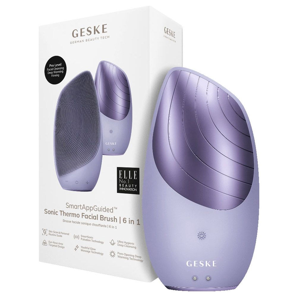 Geske - 6-in-1 Electric Sonic Thermo Facial Brush - Purple