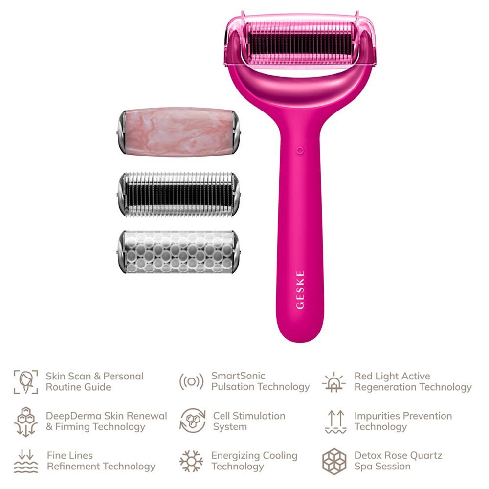 Geske - 9-in-1 Electric MicroNeedle Face & Body Roller - Pink