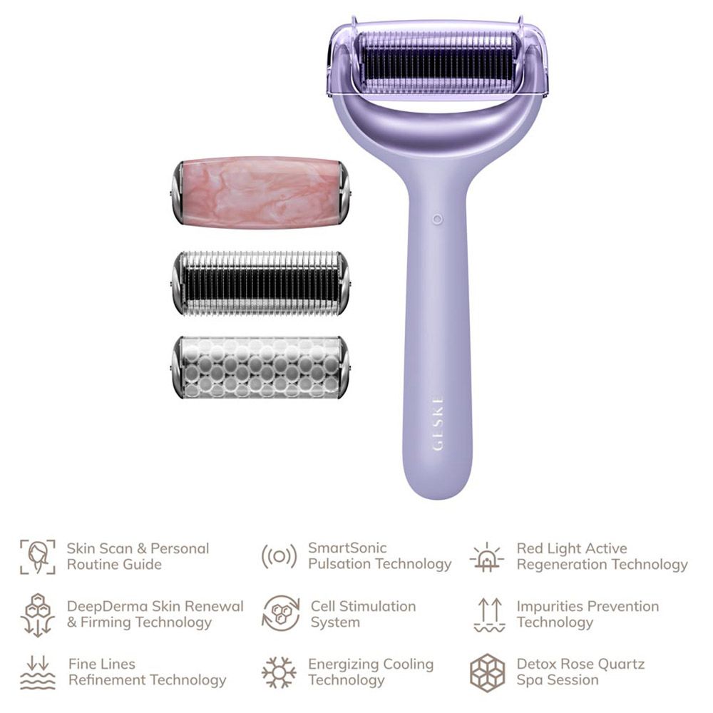 Geske - 9-in-1 Electric MicroNeedle Face & Body Roller - Purple