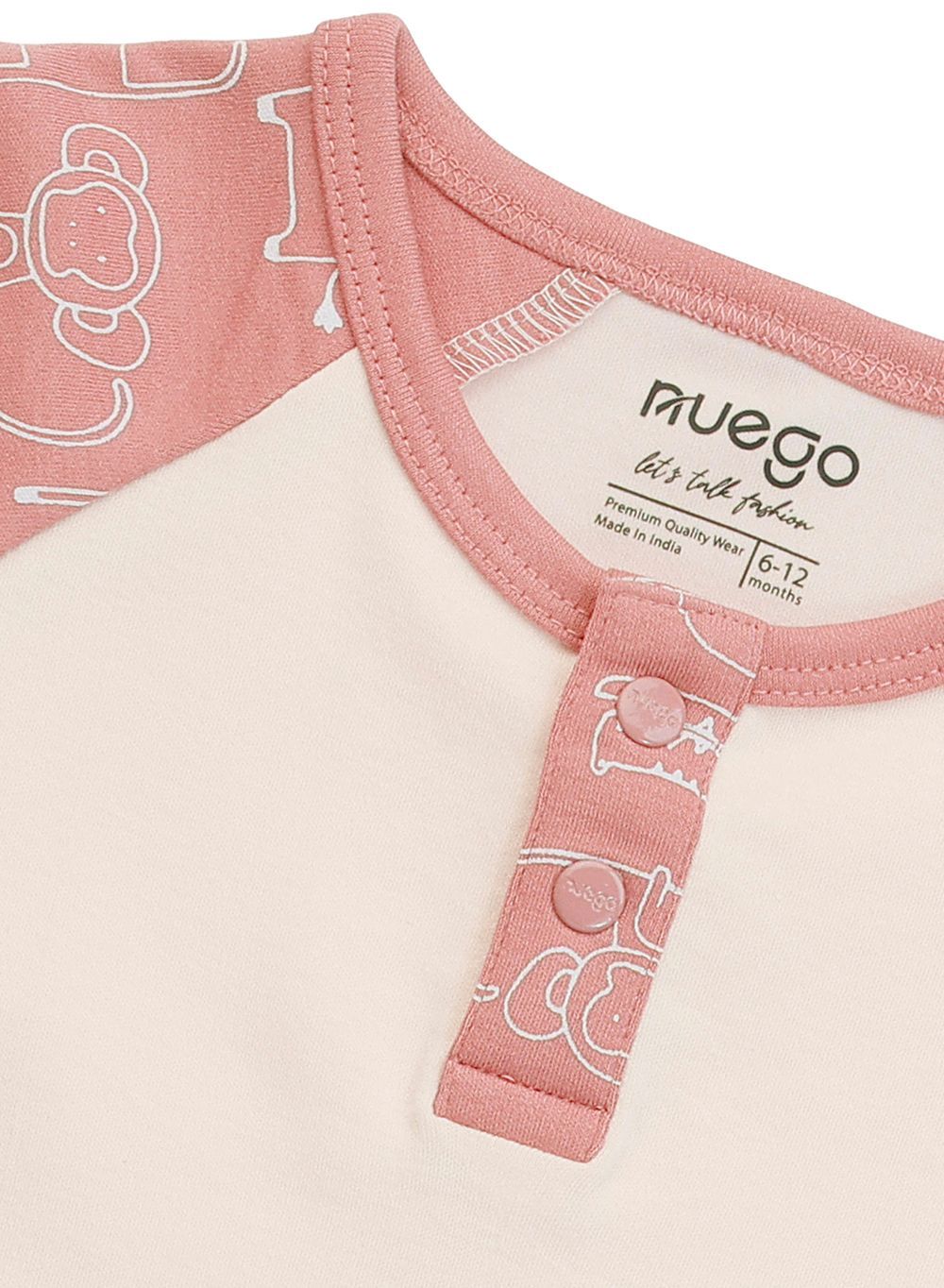 Nuego - 2pc-Set - Baby Boy T-Shirt And Pyjamas - Brown/Pink