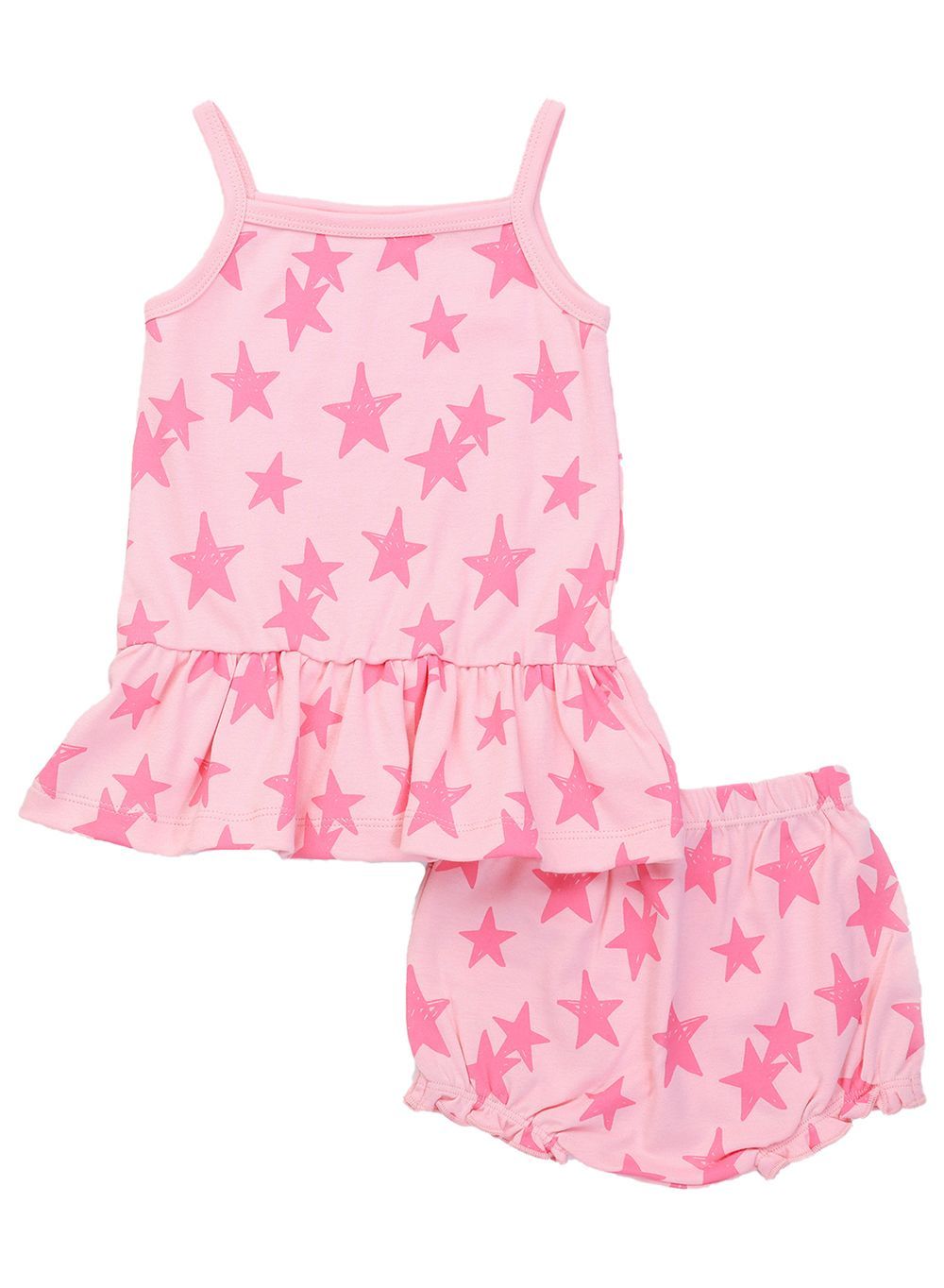 Nuego - 2pc-set - Baby Girl Top And Shorts - Pink