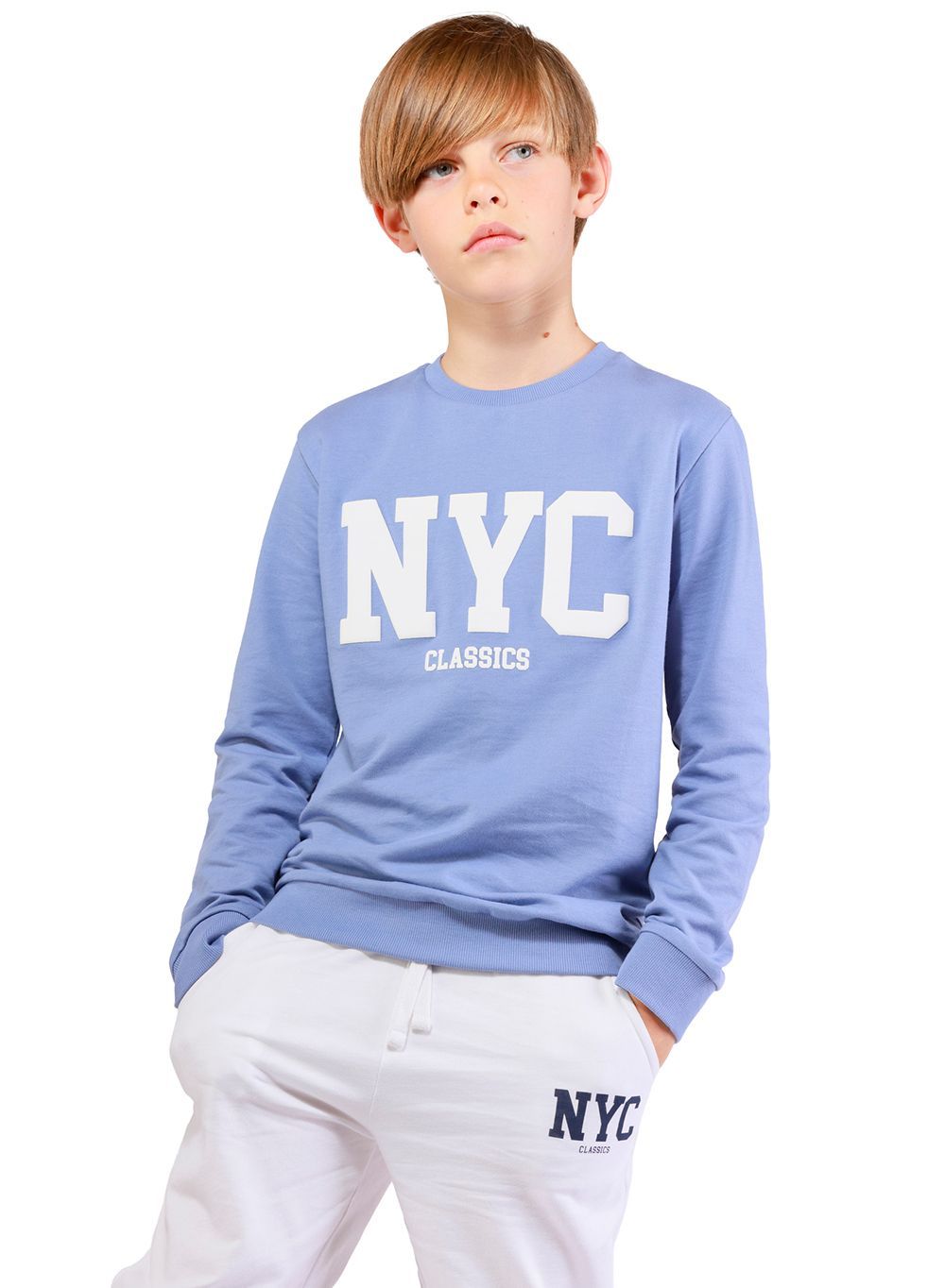 Nuego - 2pc-Set - NYC Classics Sweatshirt And Joggers - Blue/White