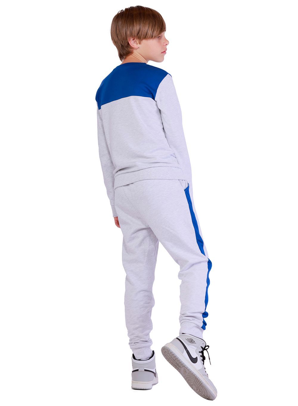 Nuego - 2pc-Set - Boys' Cotton Sweatshirt And Joggers - Grey/Blue