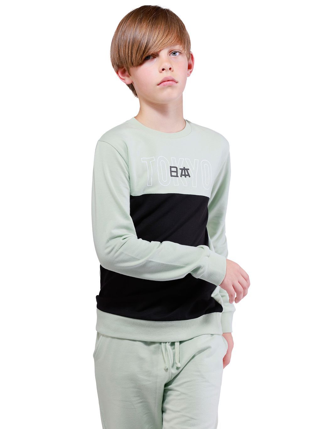 Nuego - 2pc-Set - Boys' Cotton Sweatshirt And Joggers - Green