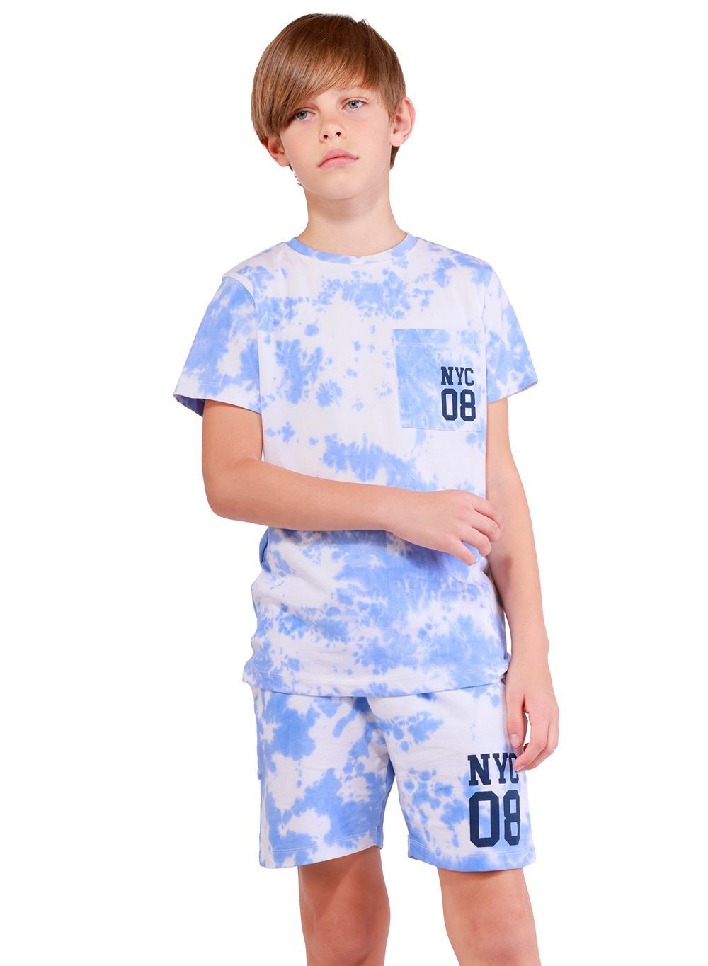 Nuego - 2pc-Set - Boys Cotton T-Shirt And Shorts - Blue