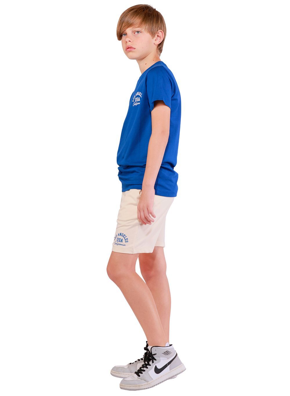 Nuego - 2pc-Set - Boys Printed T-Shirt And Shorts - Blue/Off White