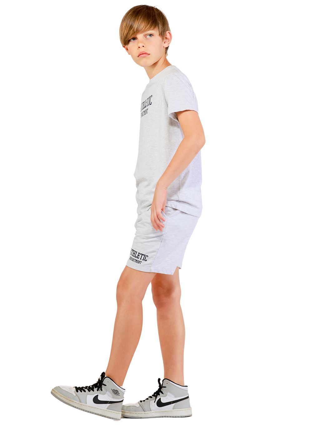 Nuego - Printed Boys Cotton T-Shirt & Short - Grey