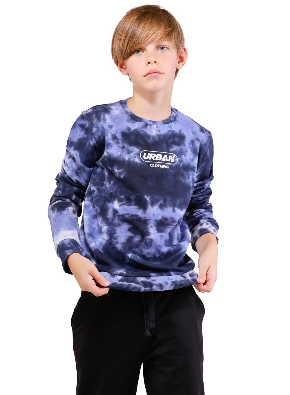 Nuego - Tie & Dye Printed Design Boys Sweatshirt - Blue