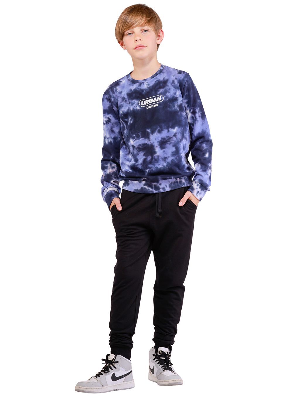 Nuego - Tie & Dye Printed Design Boys Sweatshirt - Blue