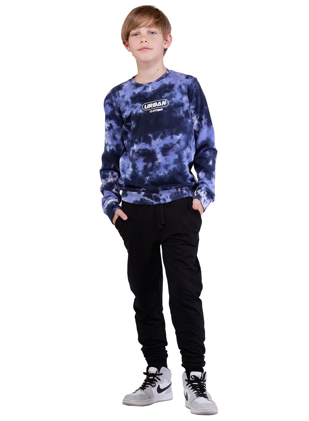 Nuego - Tie & Dye Printed Design Boys Sweatshirt - Blue