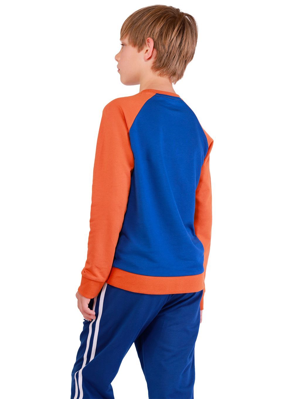 Nuego - Varsity Style Boys Cotton Sweatshirt - Blue & Orange