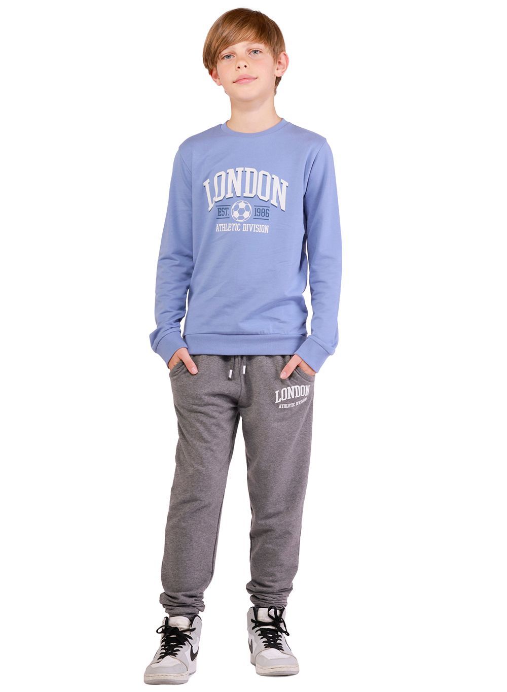 Nuego - Varsity Style Boys Cotton Sweatshirt - Blue