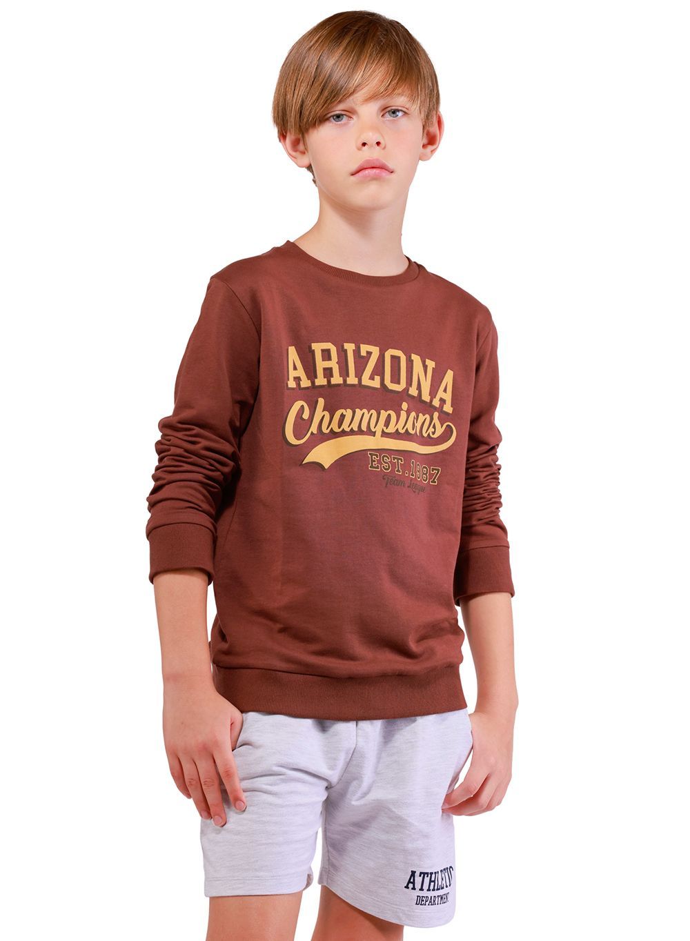 Nuego  - Kids Boys Varsity Style Hoodies - Brown