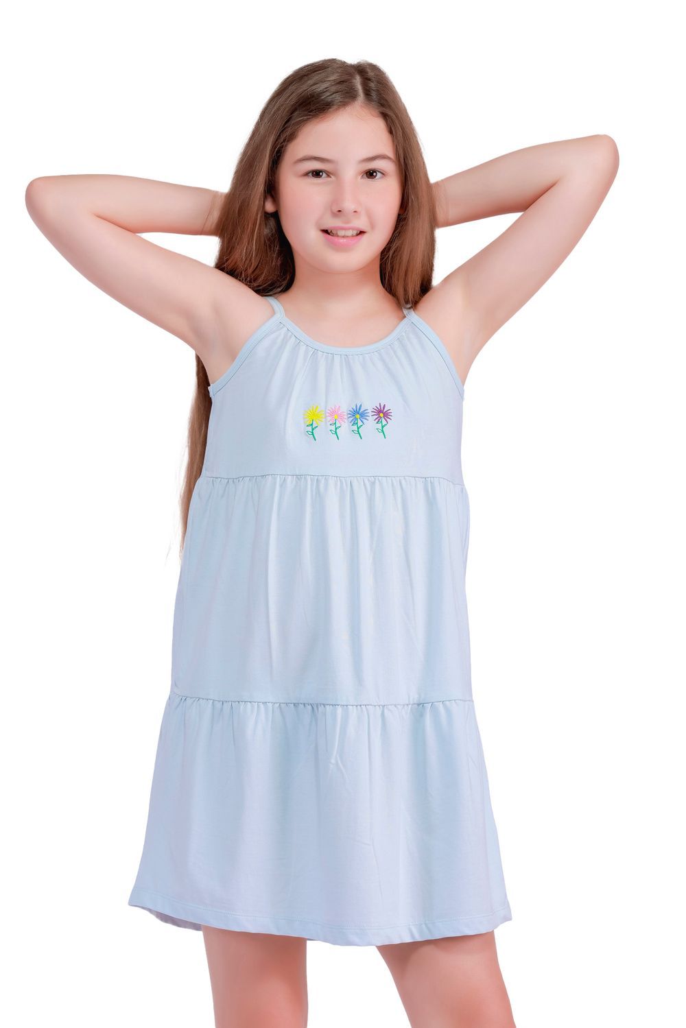 Nuego - Tiered Strappy Dresses for Kids - Blue