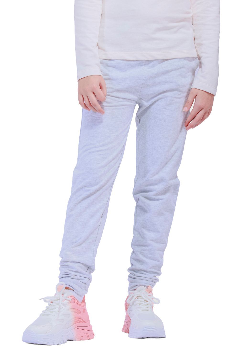 Nuego - Kids Girl T-Shirt and Joggers Set - Grey & White