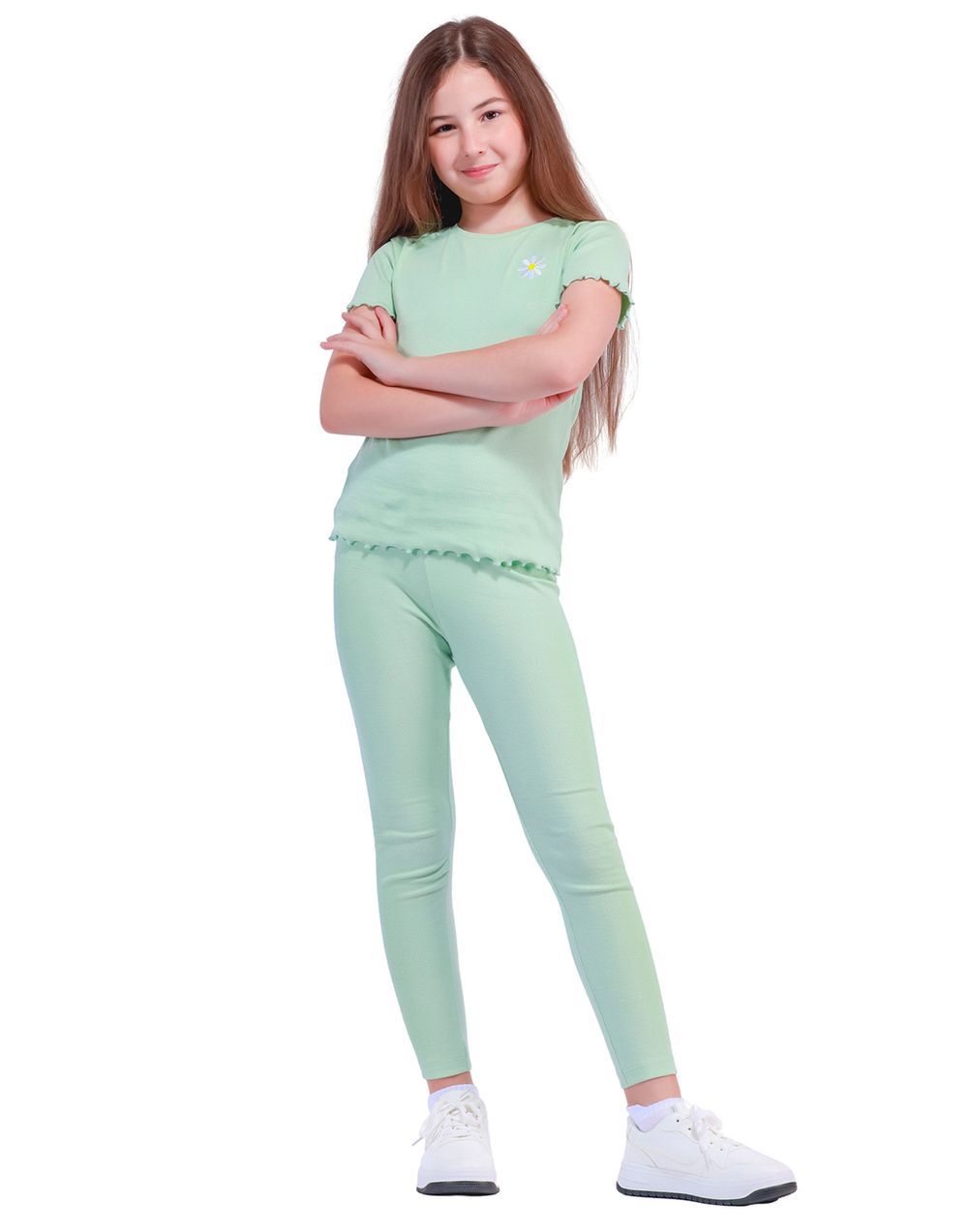 Nuego - Kids Girl T-Shirt and Leggings Set - Green