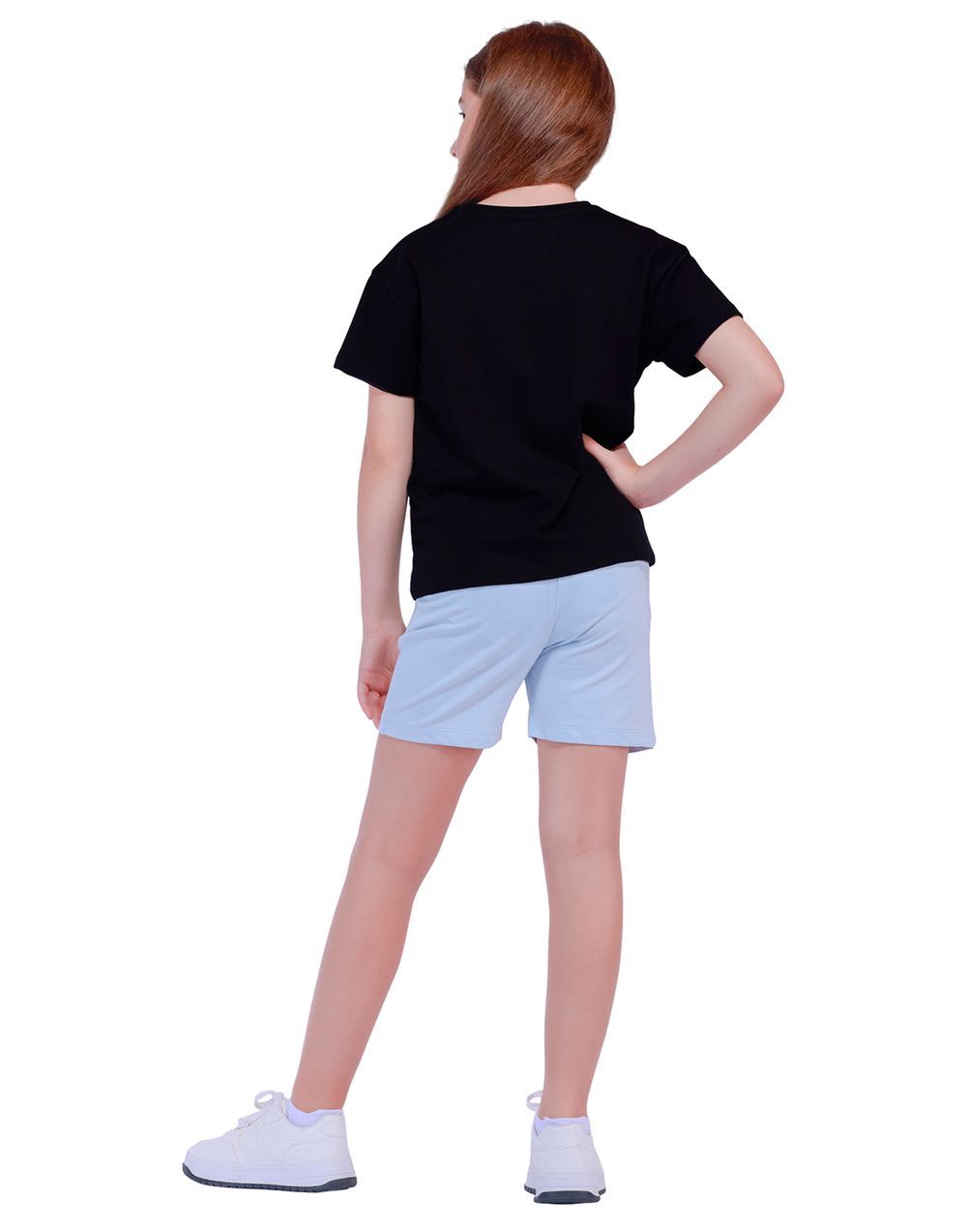 Nuego - Kids Girl Tee & Shorts Sets - Black & Blue