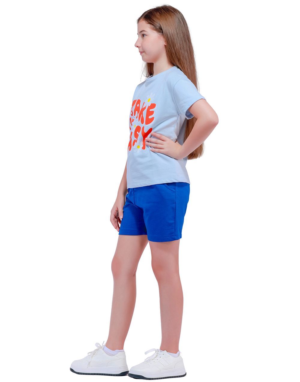 Nuego - Kids Girl Tee & Shorts Sets - Blue