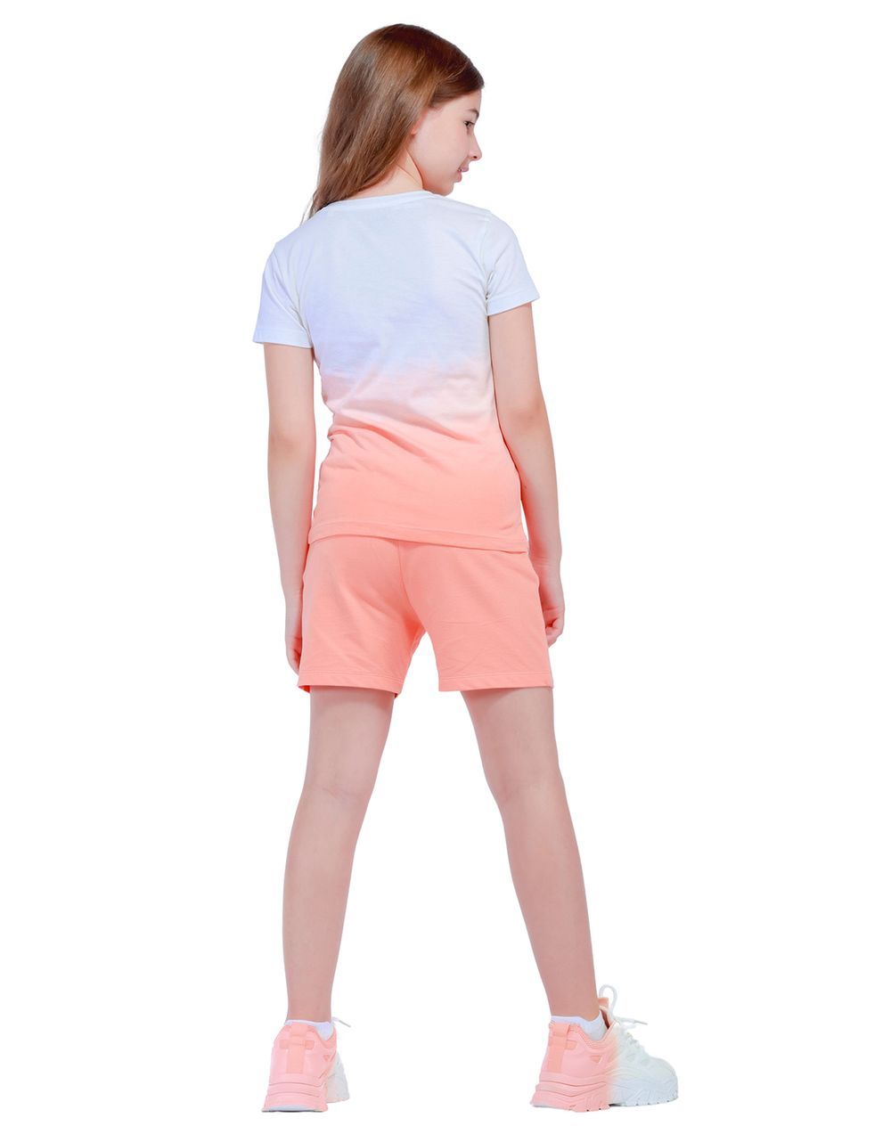 Nuego - Kids Girl Tops Tee & Shorts Set - Orange