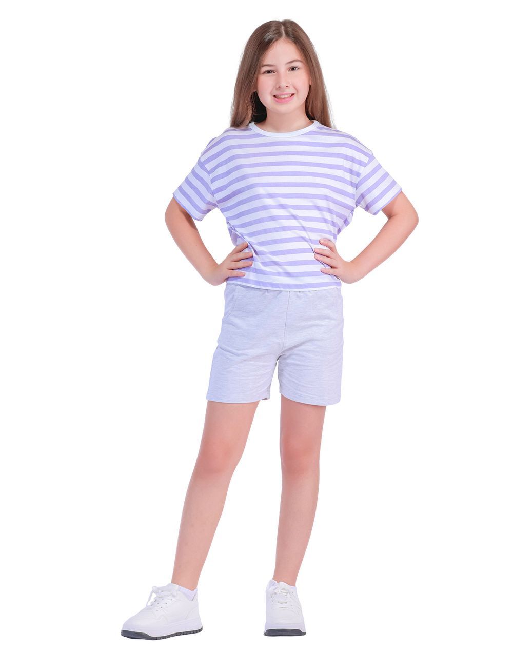 Nuego - Kids Girl Top - Stripped - Purple