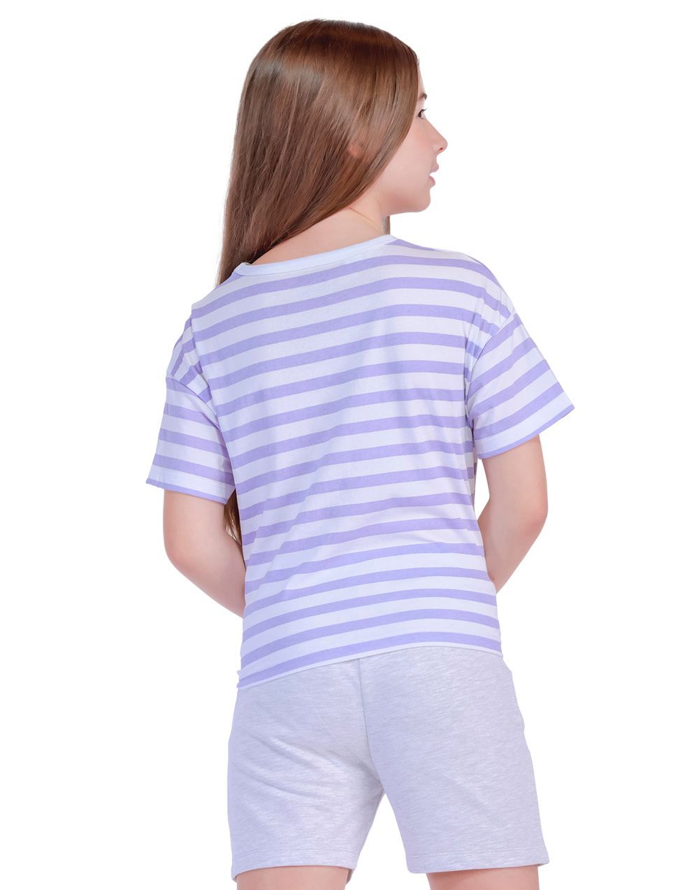 Nuego - Kids Girl Top - Stripped - Purple