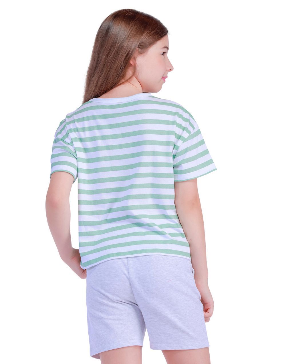 Nuego - Kids Girl Top - Stripped - Green