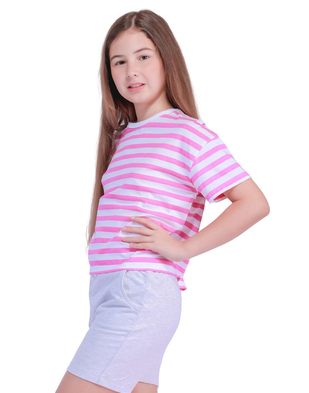 Nuego - Kids Girl Top - Stripped - Pink