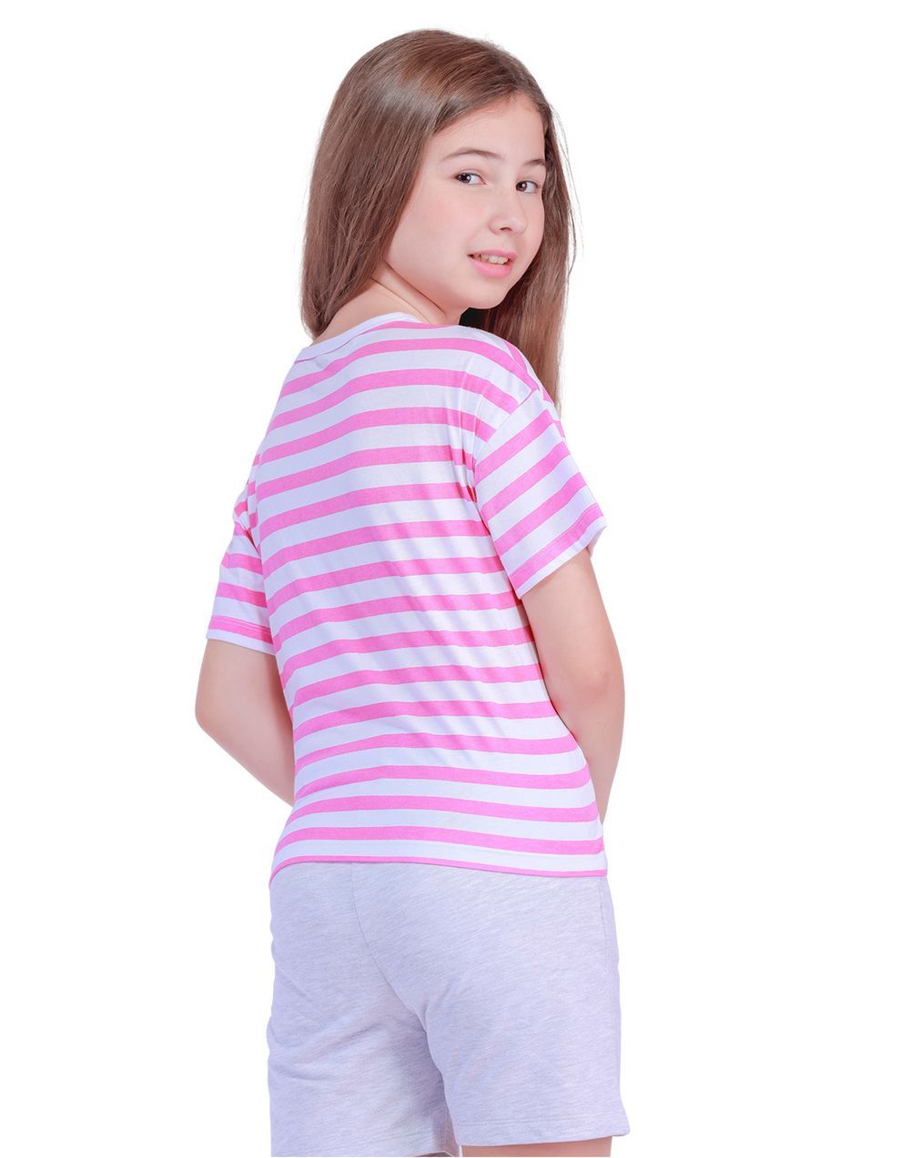 Nuego - Kids Girl Top - Stripped - Pink