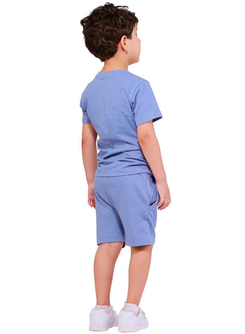 Nuego - 2pc-Set - Boy's Let's Play Printed T-Shirt And Shorts - Blue