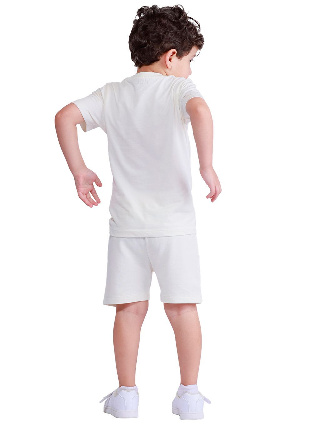 Nuego - 2pc-Set - Boy's Games Forever Printed T-Shirt And Shorts - White