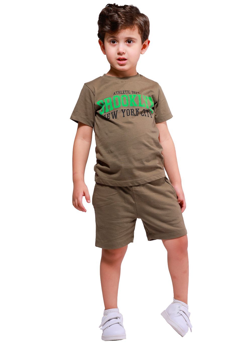 Nuego - 2pc-Set - Boy's T-Shirt And Shorts - Green