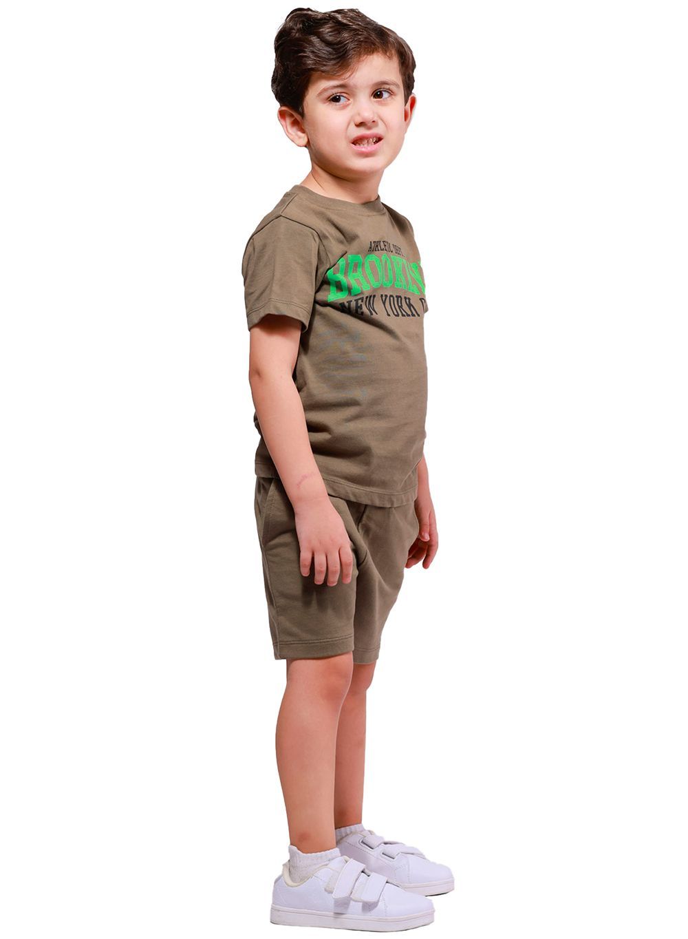 Nuego - 2pc-Set - Boy's T-Shirt And Shorts - Green