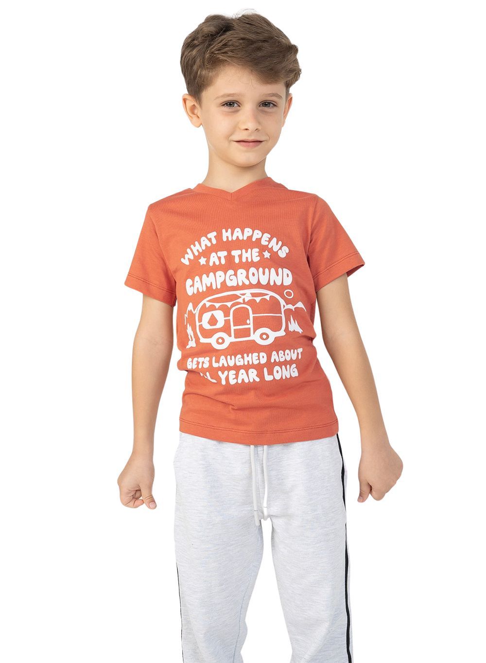 Nuego - Boy's Graphics Printed T-Shirt - Brown