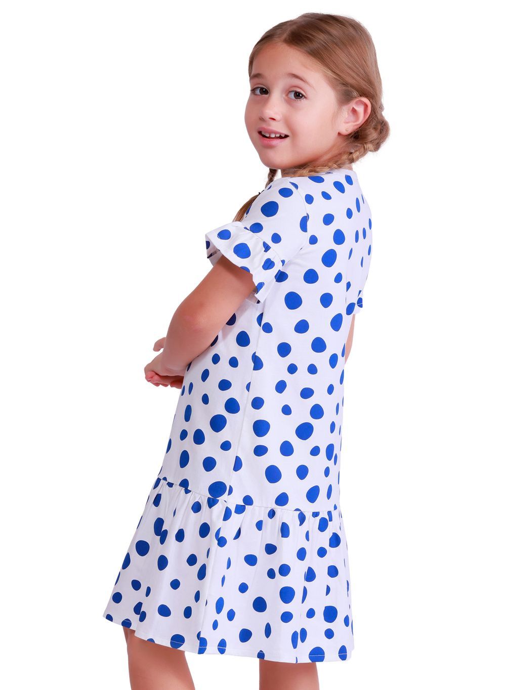 Nuego - Girl's Polka Dot Midi Dress - White