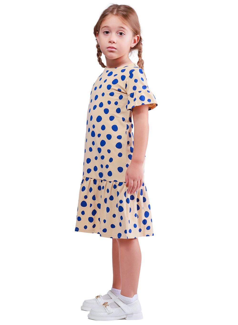 Nuego - Girl's Polka Dot Midi Dress - Brown