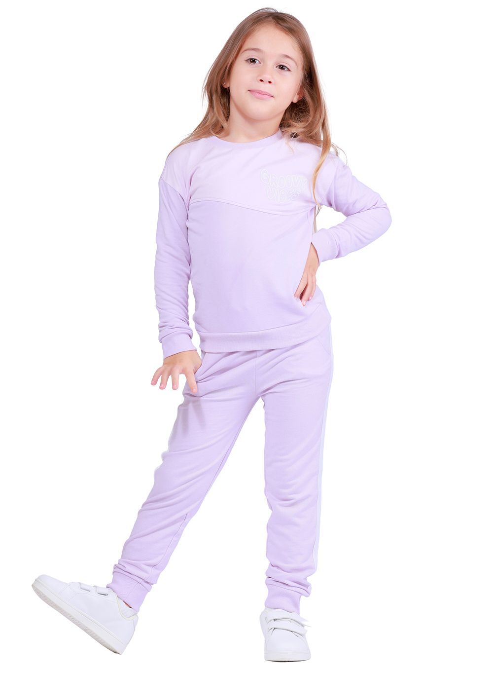 Nuego - 2pc-Set - Girl's Sweatshirt And Joggers - Purple