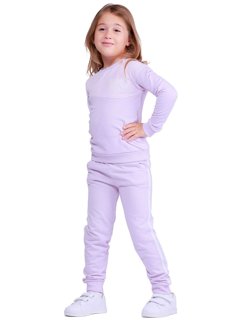 Nuego - 2pc-Set - Girl's Sweatshirt And Joggers - Purple