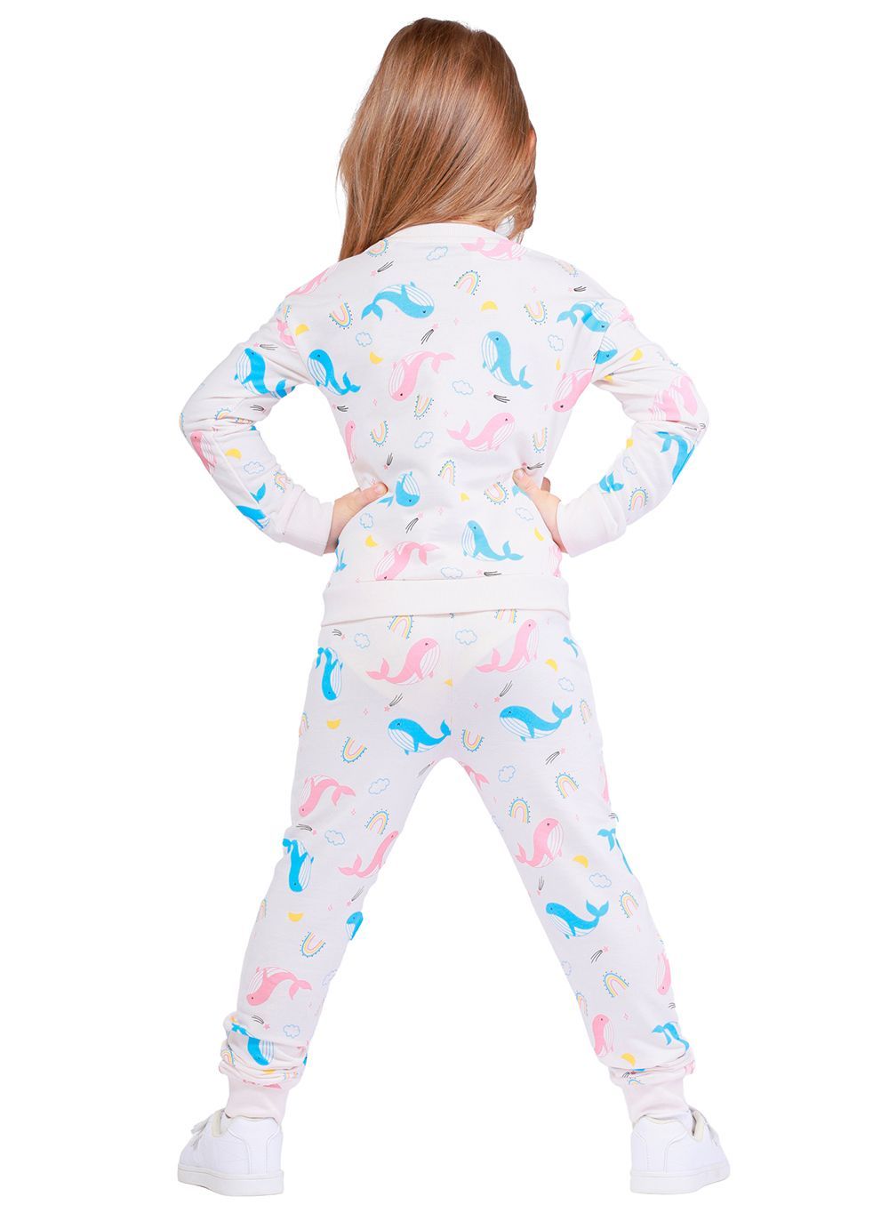 Nuego - 2pc-Set - Character Printed Girl's T-Shirt And Joggers - Off White