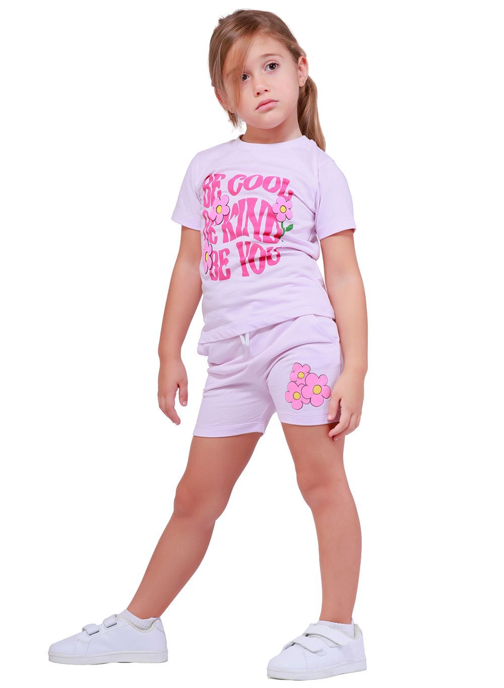 Nuego - 2pc-Set - Girl's Top And Shorts - Purple