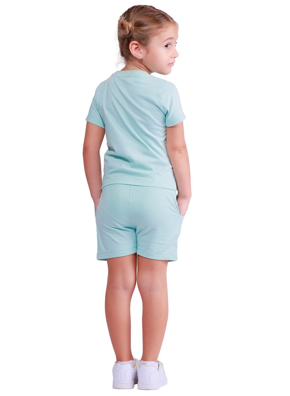 Nuego - 2pc-Set - Girl's Top And Shorts - Green