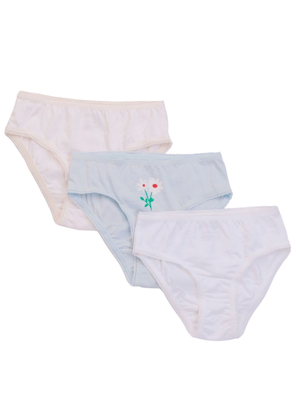 Nuego - Briefs Underwear for Little Girls - Blue, White & Pink - Pack of 3