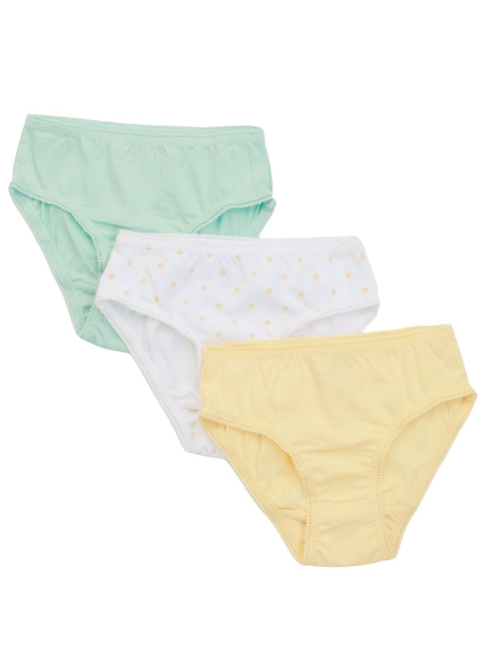 Nuego - 3pc-Set - Girl's Briefs - Green/White/Yellow