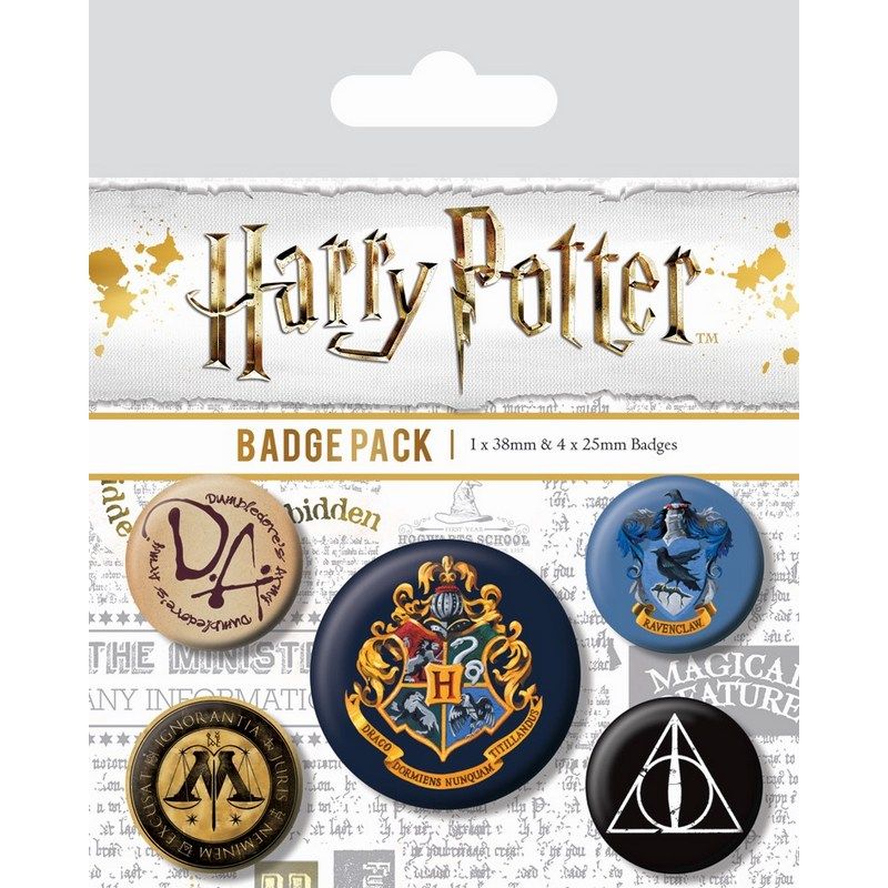 Pyramid International - Harry Potter Hogwarts Badge Pack - 5pcs