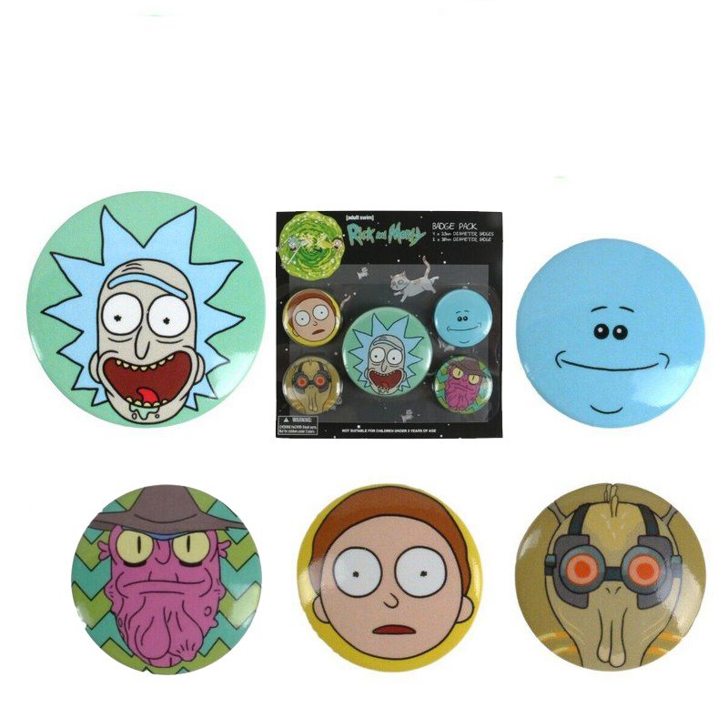 Pyramid International - Rick And Morty Heads Badge Pack - 5pcs