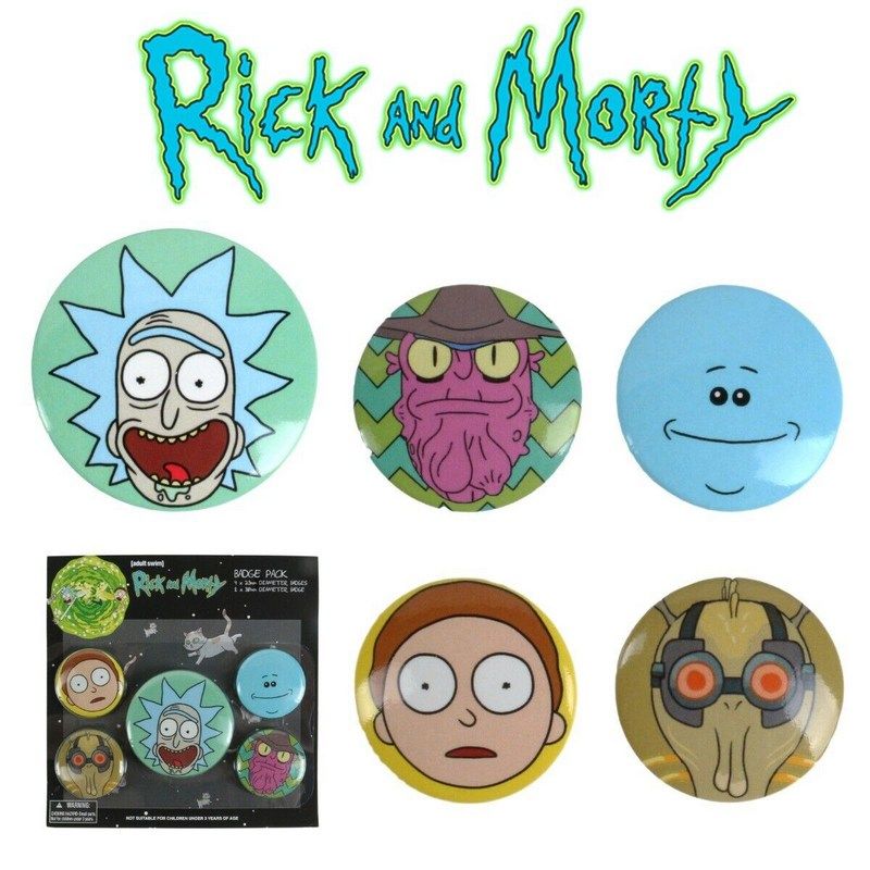 Pyramid International - Rick And Morty Heads Badge Pack - 5pcs