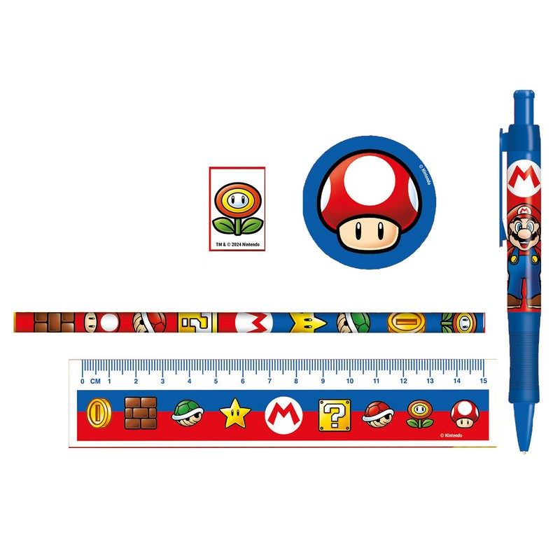 Pyramid International - Budget Stationery Set - Super Mario - 5pcs