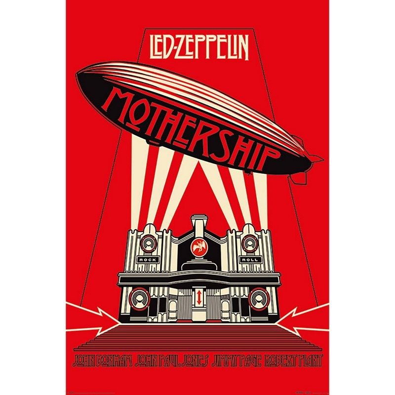 بيراميد انترناشونال - لوحة كبيرة Led Zeppelin Mothership - أحمر