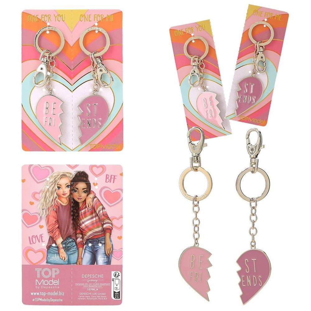 Top Model - Heart BFF Keyring Set - 2pcs