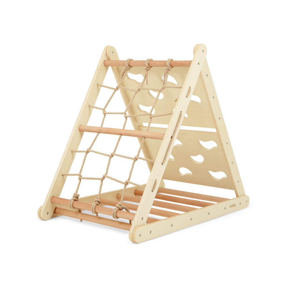 Ezzro - Triple Side Pikler Climbing Triangle - Natural